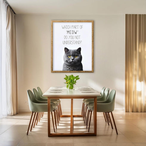 Posterizer 1 pcs-Which Part of Meow Do You Not Understand-for cat lovers-Comedy Art-Art for Animal Lovers- UNFRAMED Wall Art...